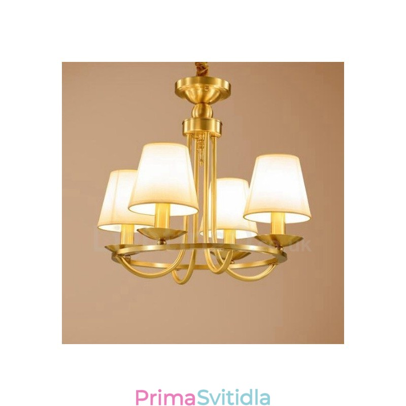 4 Integrovaný kovový měděný lustr Light Rustic Lodge