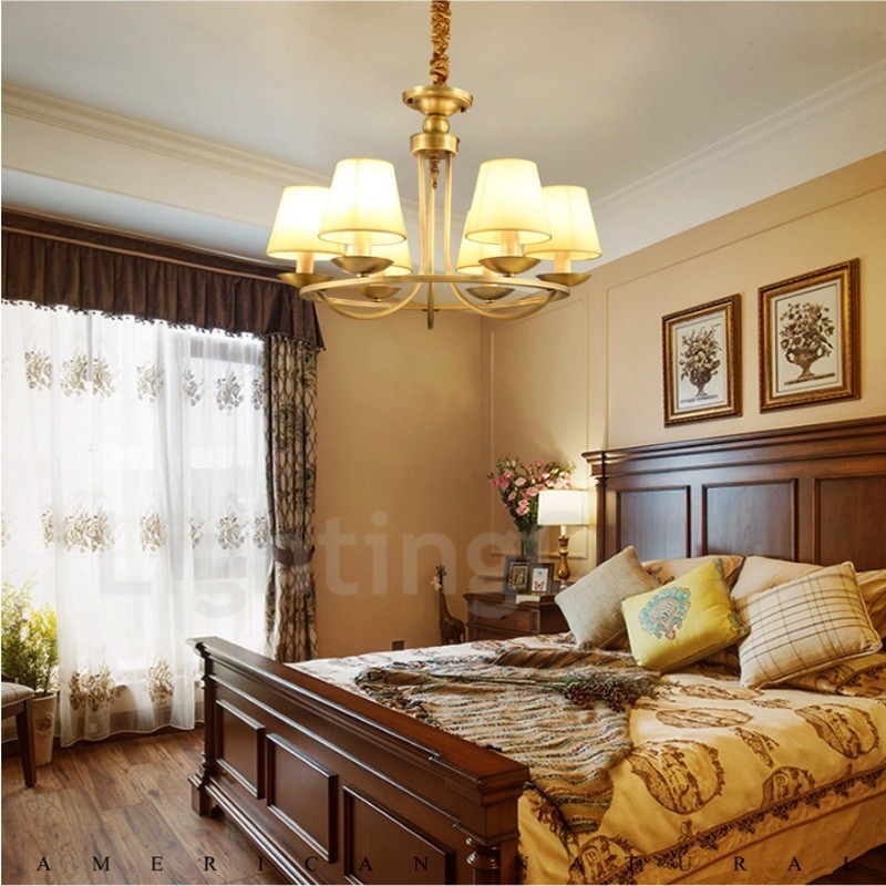 6 Integrovaný kovový měděný lustr Light Rustic Lodge