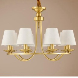 Integrovaný kovový měděný lustr z mosazi 8 Light Rustic Lodge