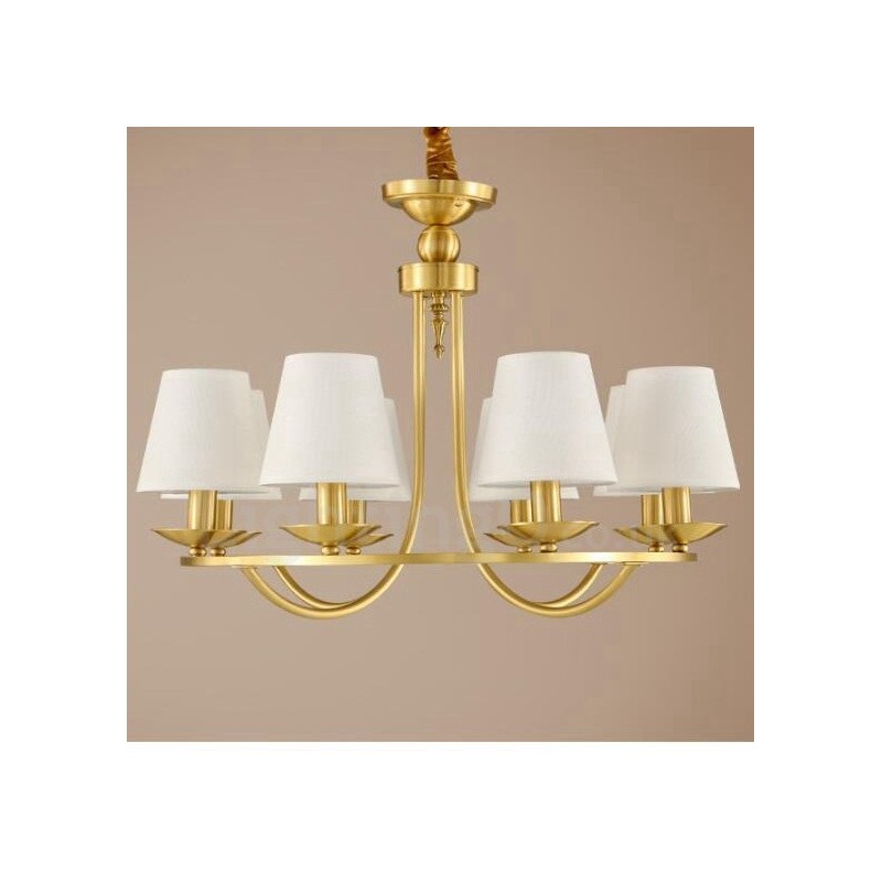Integrovaný kovový měděný lustr z mosazi 8 Light Rustic Lodge