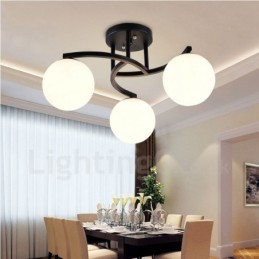 3 Light Rustic Lodge Integrovaný lustr se skleněným stínidlem
