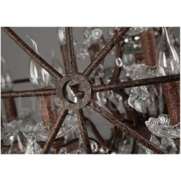 Průměr 60CM 80CM Vintage Crystal Painting Kovový lustr Rezavé barvy Závěsné světlo