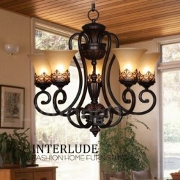 5 Integrovaný kovový lustr Light Rustic Lodge
