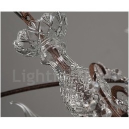 Průměr 60CM 80CM Vintage Crystal Painting Kovový lustr Rezavé barvy Závěsné světlo
