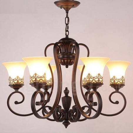 6 Integrovaný kovový lustr Light Rustic Lodge 6 Integrovaný kovový lustr Light Rustic Lodge
