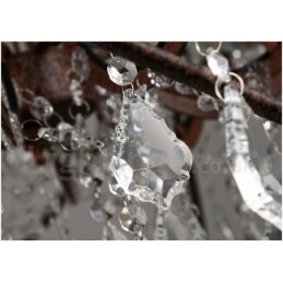 Průměr 60CM 80CM Vintage Crystal Painting Kovový lustr Rezavé barvy Závěsné světlo