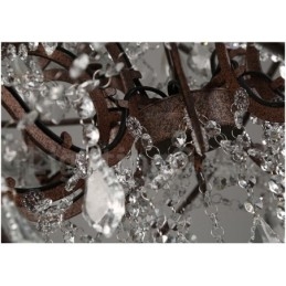 Průměr 60CM 80CM Vintage Crystal Painting Kovový lustr Rezavé barvy Závěsné světlo
