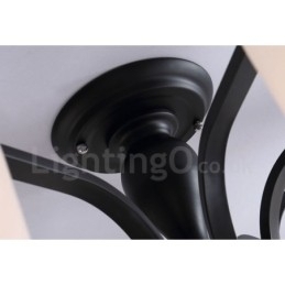 Integrovaný kovový lustr 5 Light Country se skleněným stínidlem