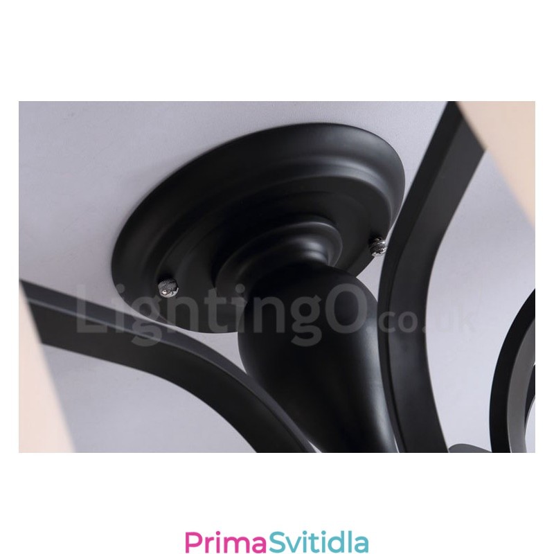 Integrovaný kovový lustr 5 Light Country se skleněným stínidlem