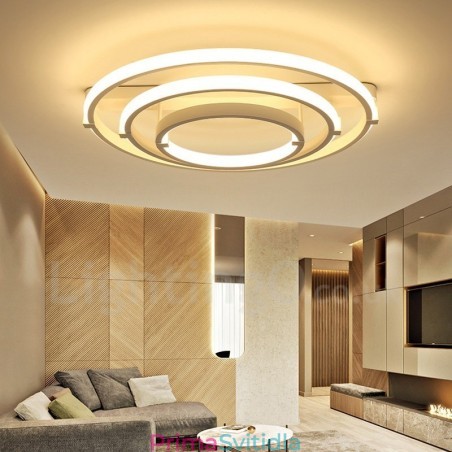 Moderní současný lustr se 3 prsteny Moderní současný lustr se 3 prsteny