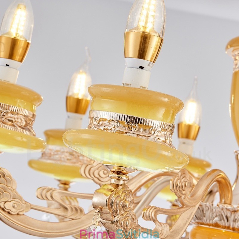 6 Lehký tradiční klasický integrovaný kovový luxusní lustr