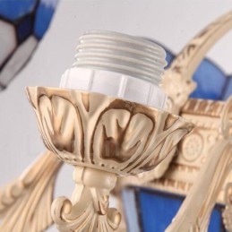 5 integrovaných kovových lustrů lehkého středomořského stylu se skleněným stínidlem