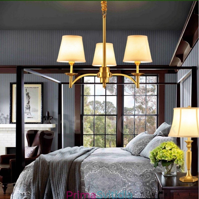 3 Integrovaný kovový měděný lustr Light Rustic Lodge