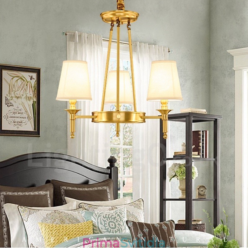 3 Integrovaný kovový měděný lustr Light Rustic Lodge