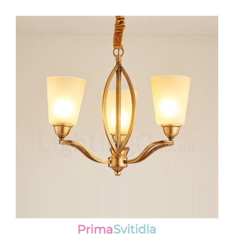 3 Integrovaný kovový měděný lustr Light Rustic Lodge