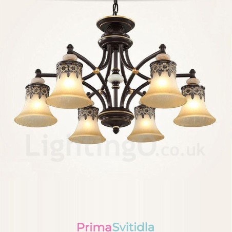 6 Lehký tradiční klasický integrovaný kovový lustr