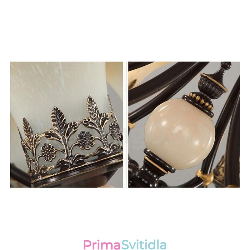 6 Lehký tradiční klasický integrovaný kovový lustr