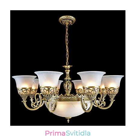 Bronzový lustr Eleven Lights Moaré Glass European Retro Classic Bronzový lustr Eleven Lights Moaré Glass European Retro Classic