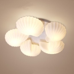 Conch 5 Light Traditional Classic Integrovaný lustr se skleněným stínidlem