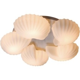 Conch 5 Light Traditional Classic Integrovaný lustr se skleněným stínidlem