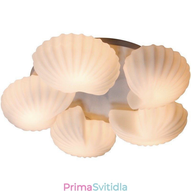 Conch 5 Light Traditional Classic Integrovaný lustr se skleněným stínidlem