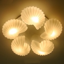 Conch 5 Light Traditional Classic Integrovaný lustr se skleněným stínidlem
