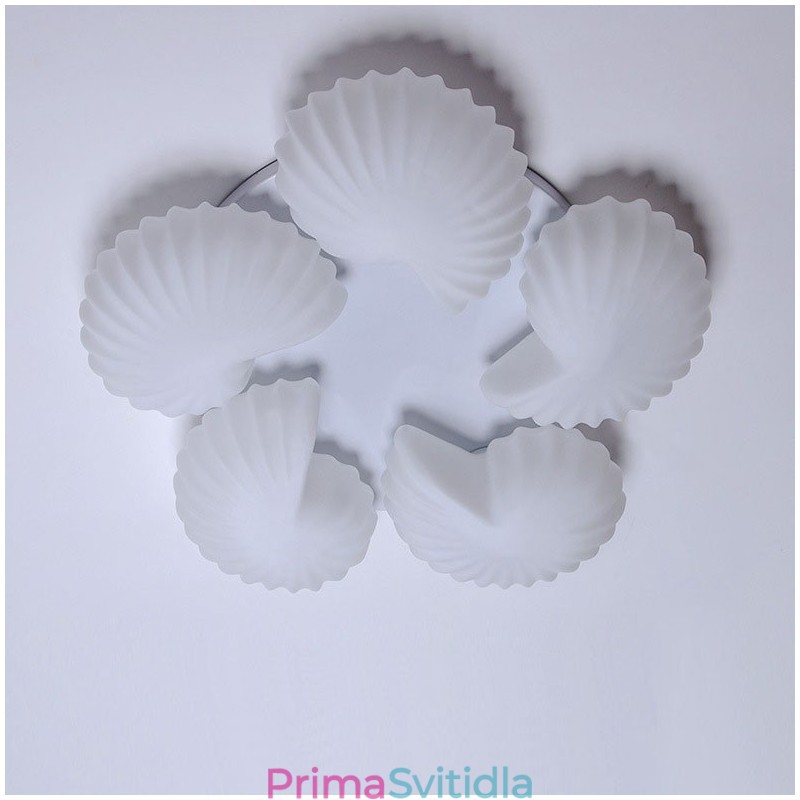Conch 5 Light Traditional Classic Integrovaný lustr se skleněným stínidlem