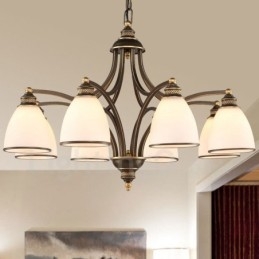 8 Integrovaný kovový lustr Light Rustic Lodge