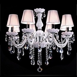 6 světel Luxusní křišťálový lustr Bílá barva K9 Crystal Lustr