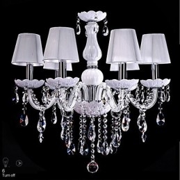 6 světel Luxusní křišťálový lustr Bílá barva K9 Crystal Lustr
