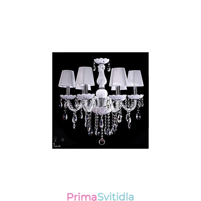6 světel Luxusní křišťálový lustr Bílá barva K9 Crystal Lustr