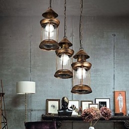 Kovové závěsné svítidlo rustikální Lodge Vintage Retro Mini Style