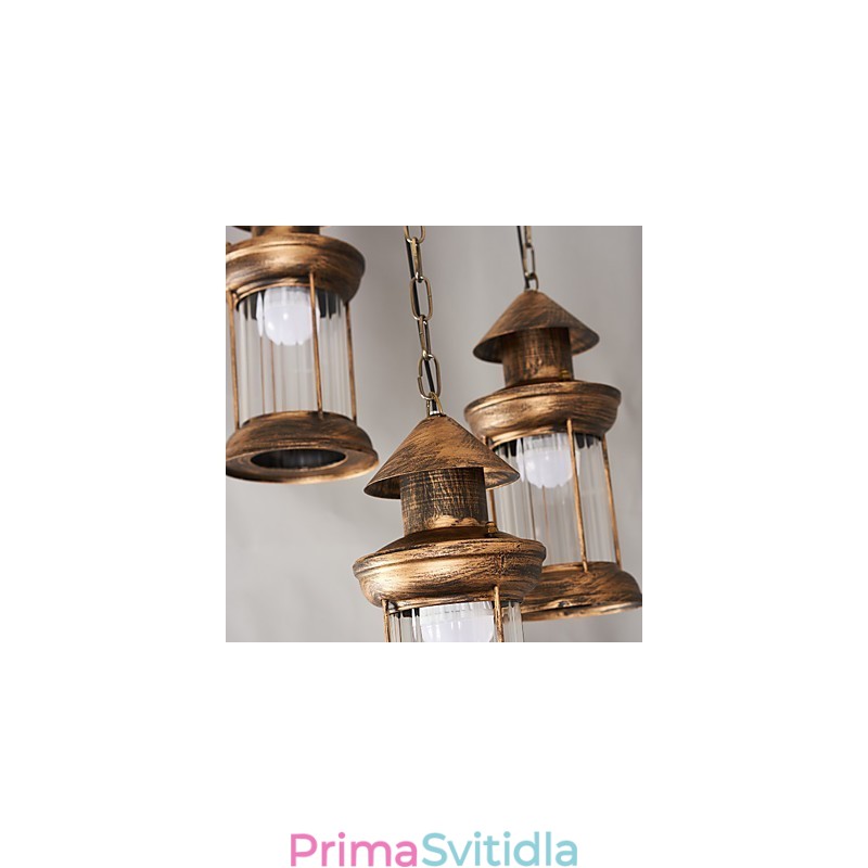 Kovové závěsné svítidlo rustikální Lodge Vintage Retro Mini Style