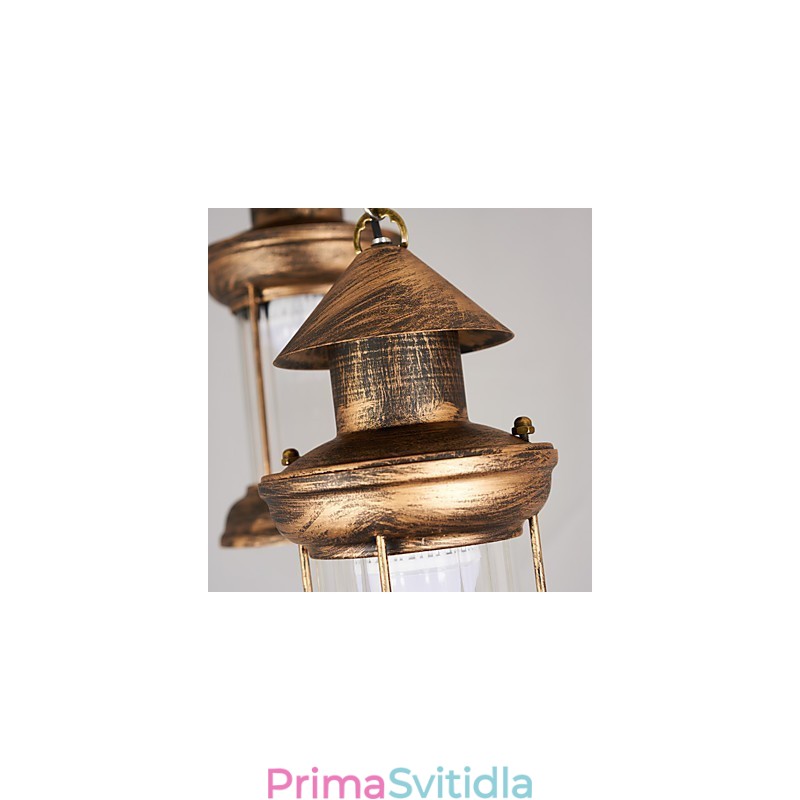 Kovové závěsné svítidlo rustikální Lodge Vintage Retro Mini Style