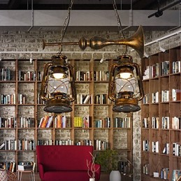 Kovové závěsné svítidlo rustikální Lodge Vintage Retro Mini Style