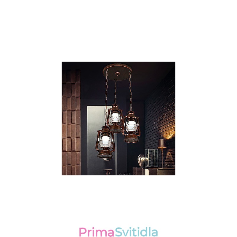 Kovové závěsné svítidlo rustikální Lodge Vintage Retro Mini Style