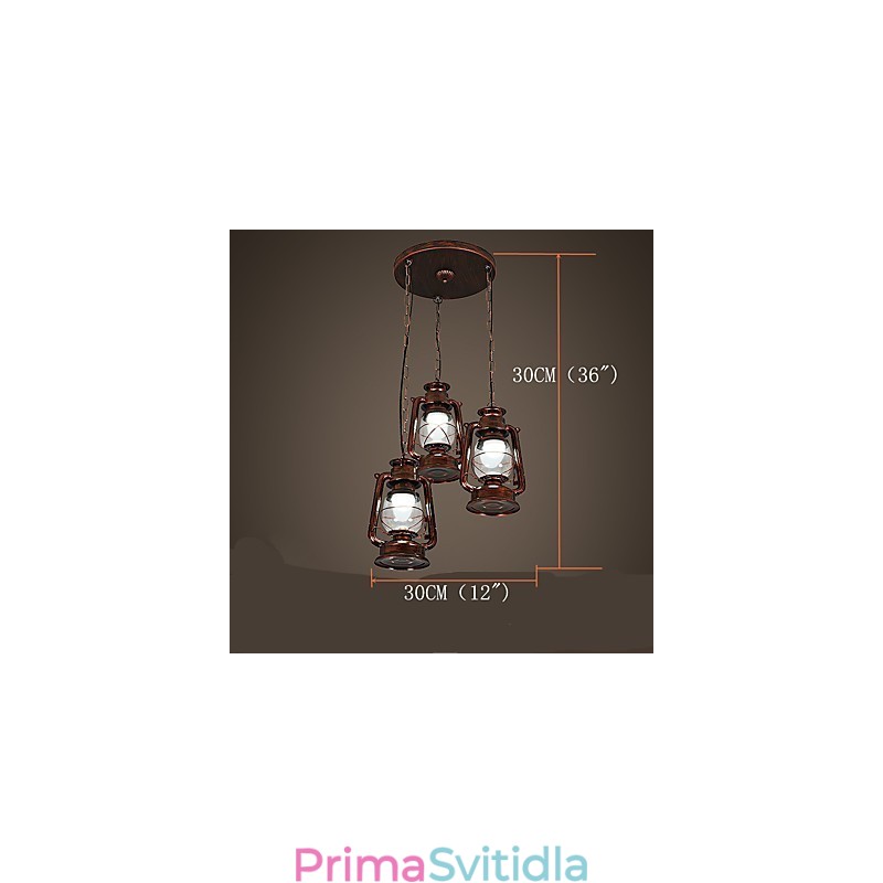Kovové závěsné svítidlo rustikální Lodge Vintage Retro Mini Style