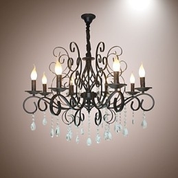 8 Head of European Style Crystal Lamp Kovový Lustr Osvětlení