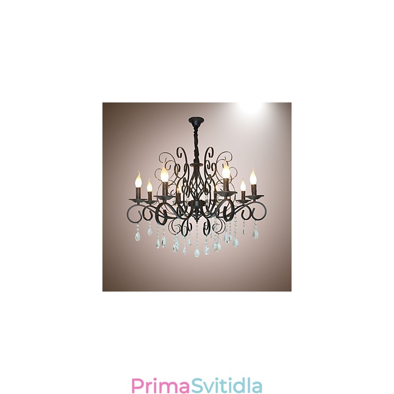 8 Head of European Style Crystal Lamp Kovový Lustr Osvětlení