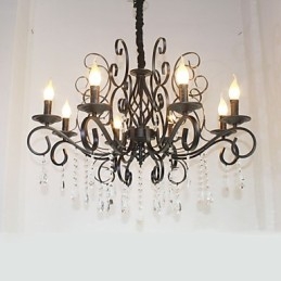 8 Head of European Style Crystal Lamp Kovový Lustr Osvětlení