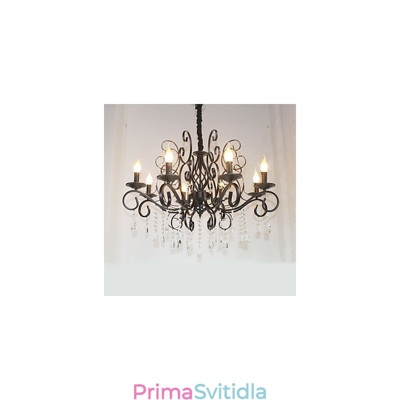 8 Head of European Style Crystal Lamp Kovový Lustr Osvětlení