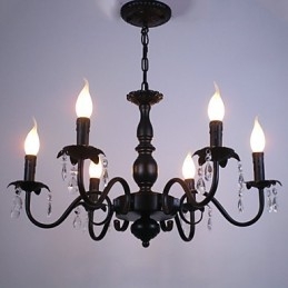 Lustrová svíčka v evropském stylu Křišťálová lampa Jednoduchá železná umělecká lampa Dekorativní lampa