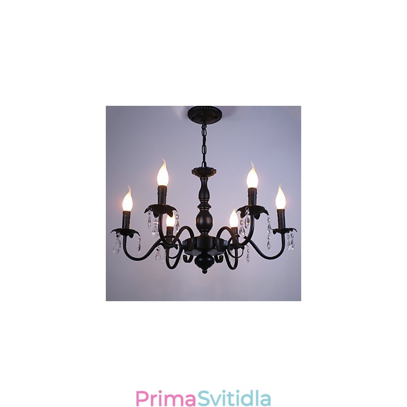 Lustrová svíčka v evropském stylu Křišťálová lampa Jednoduchá železná umělecká lampa Dekorativní lampa