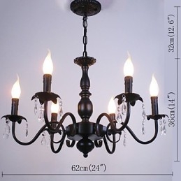 Lustrová svíčka v evropském stylu Křišťálová lampa Jednoduchá železná umělecká lampa Dekorativní lampa