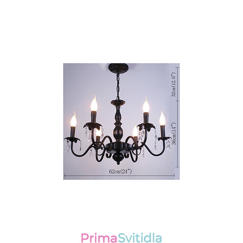 Lustrová svíčka v evropském stylu Křišťálová lampa Jednoduchá železná umělecká lampa Dekorativní lampa