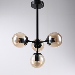 Čtyři světelné sloupky Moderní evropský styl Modo Kovová skleněná závěsná lampa Foyer Dekorativní průmyslová lustrová lampa