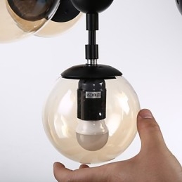 Čtyři světelné sloupky Moderní evropský styl Modo Kovová skleněná závěsná lampa Foyer Dekorativní průmyslová lustrová lampa