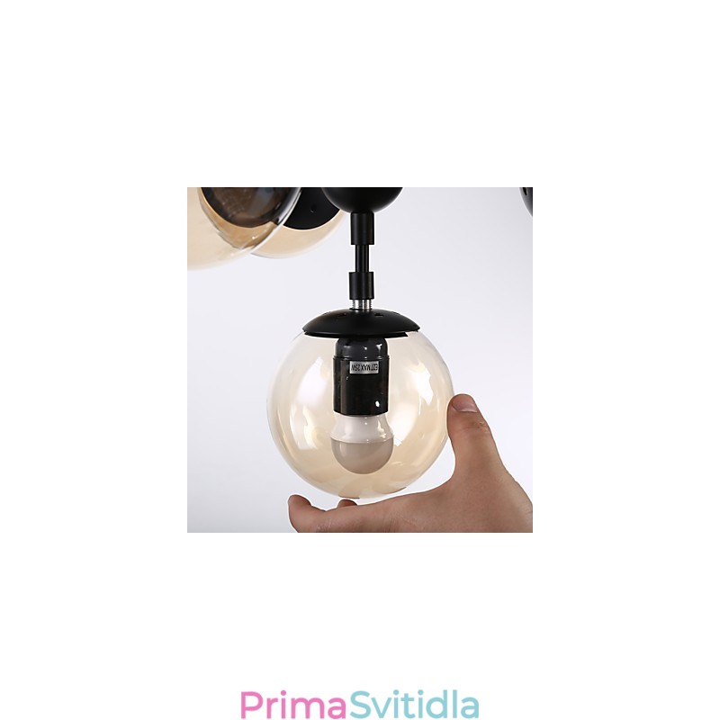 Čtyři světelné sloupky Moderní evropský styl Modo Kovová skleněná závěsná lampa Foyer Dekorativní průmyslová lustrová lampa