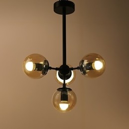 Čtyři světelné sloupky Moderní evropský styl Modo Kovová skleněná závěsná lampa Foyer Dekorativní průmyslová lustrová lampa