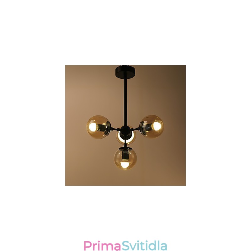 Čtyři světelné sloupky Moderní evropský styl Modo Kovová skleněná závěsná lampa Foyer Dekorativní průmyslová lustrová lampa